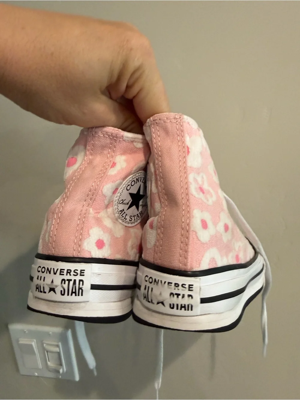 Converse Kids Pink Floral High-Top Sneakers